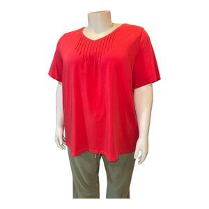Catherines Coral Suprema Collection V-Neck  Short Sleeve Tee Women's 2X 22/24